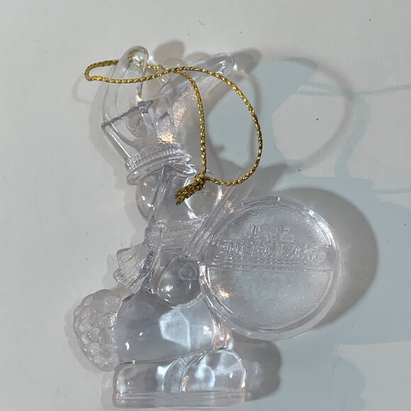 Vintage 1992 Energizer Bunny Clear Acrylic Christmas Ornament 3" Advertisement - Picture 3 of 3